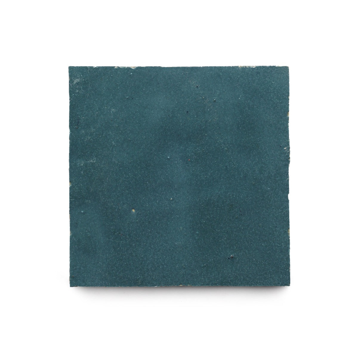 A single Aegean 4x4 square tile in matte teal, featuring a slightly uneven surface, is displayed against a white background.