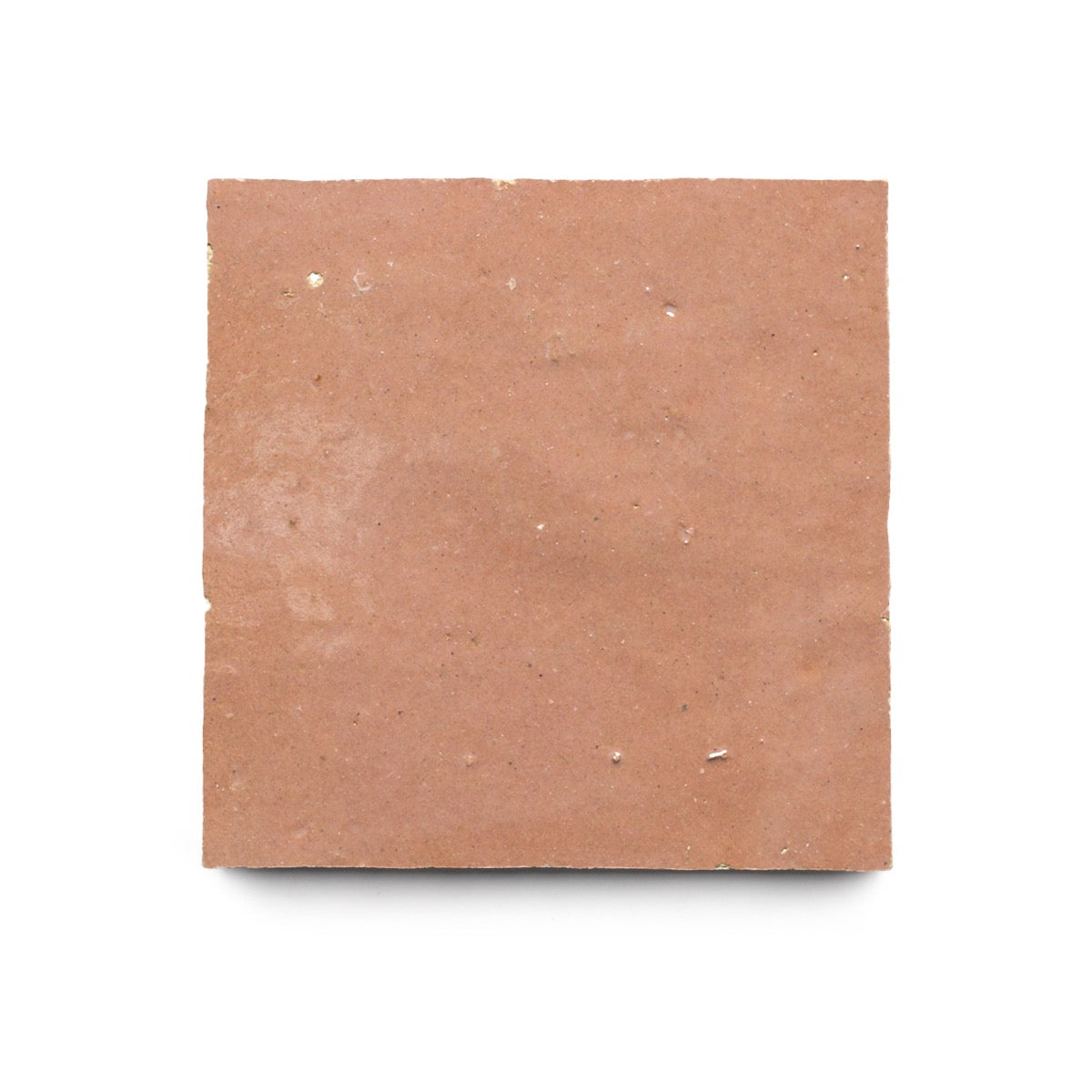 The Desert Bloom 4x4 by vendor-unknown is a single square terracotta tile with a smooth, matte reddish-brown finish, perfect for a Moroccan kitchen backsplash, shown on a white background.
