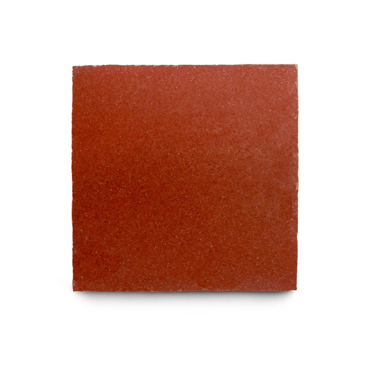 A single Terra Rosa 4x4 tile in square shape and red color with a smooth, matte finish is placed against a plain white background.