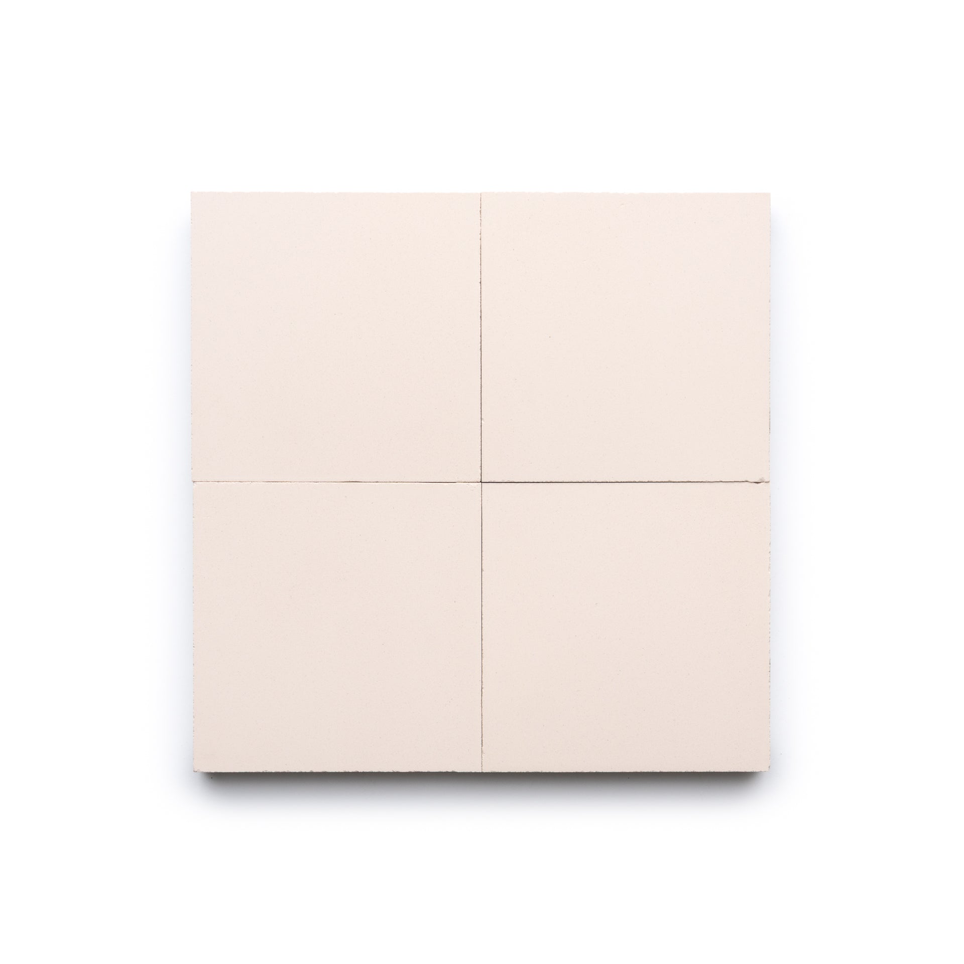 A square arrangement of four Zia Tile Ballet Slipper 4x4 light beige tiles with subtle seams, displayed on a white background.