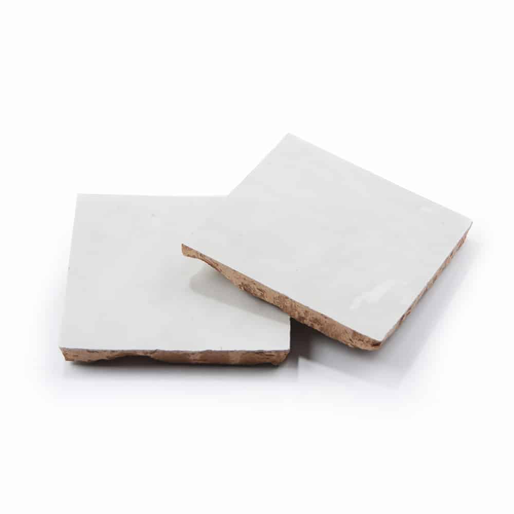 Pure white 4x4 square zellige tiles