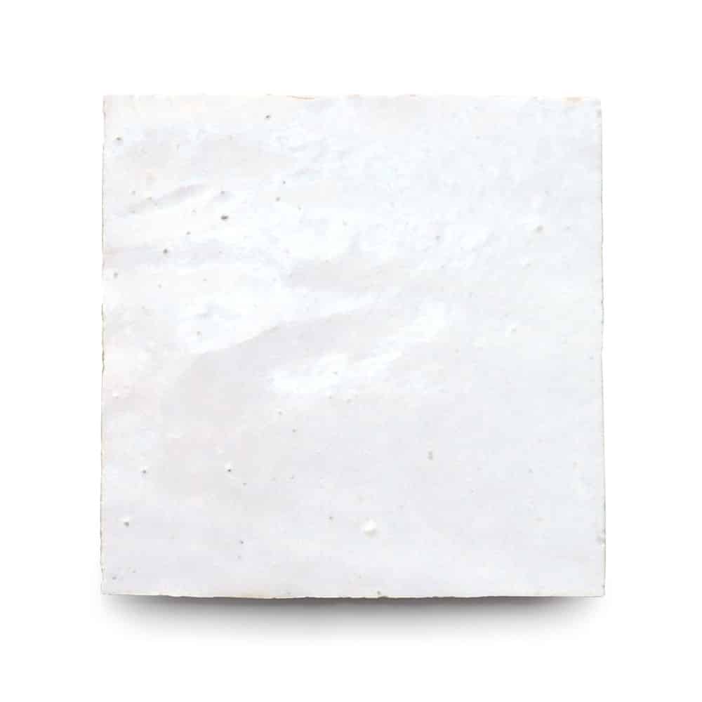 Pure white 4x4 square zellige tile